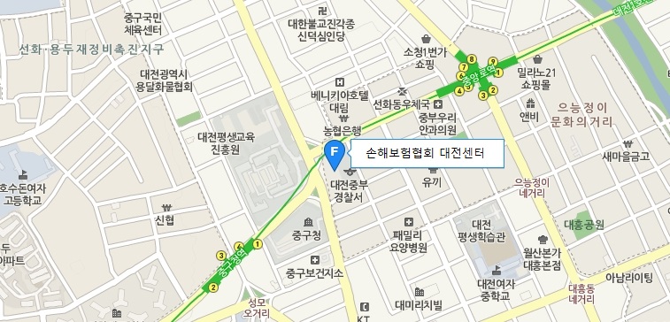 손해보험협회 대전센터 지도